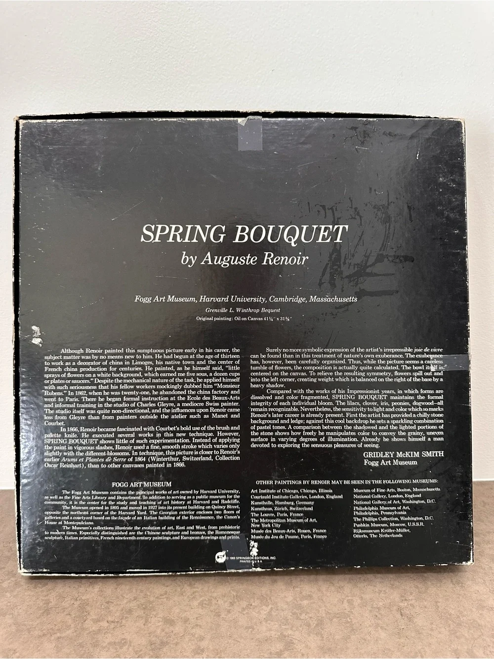 Vintage 1969 Spring Bouquet Floral Still Life Jigsaw Puzzle Augusta Renoir 500